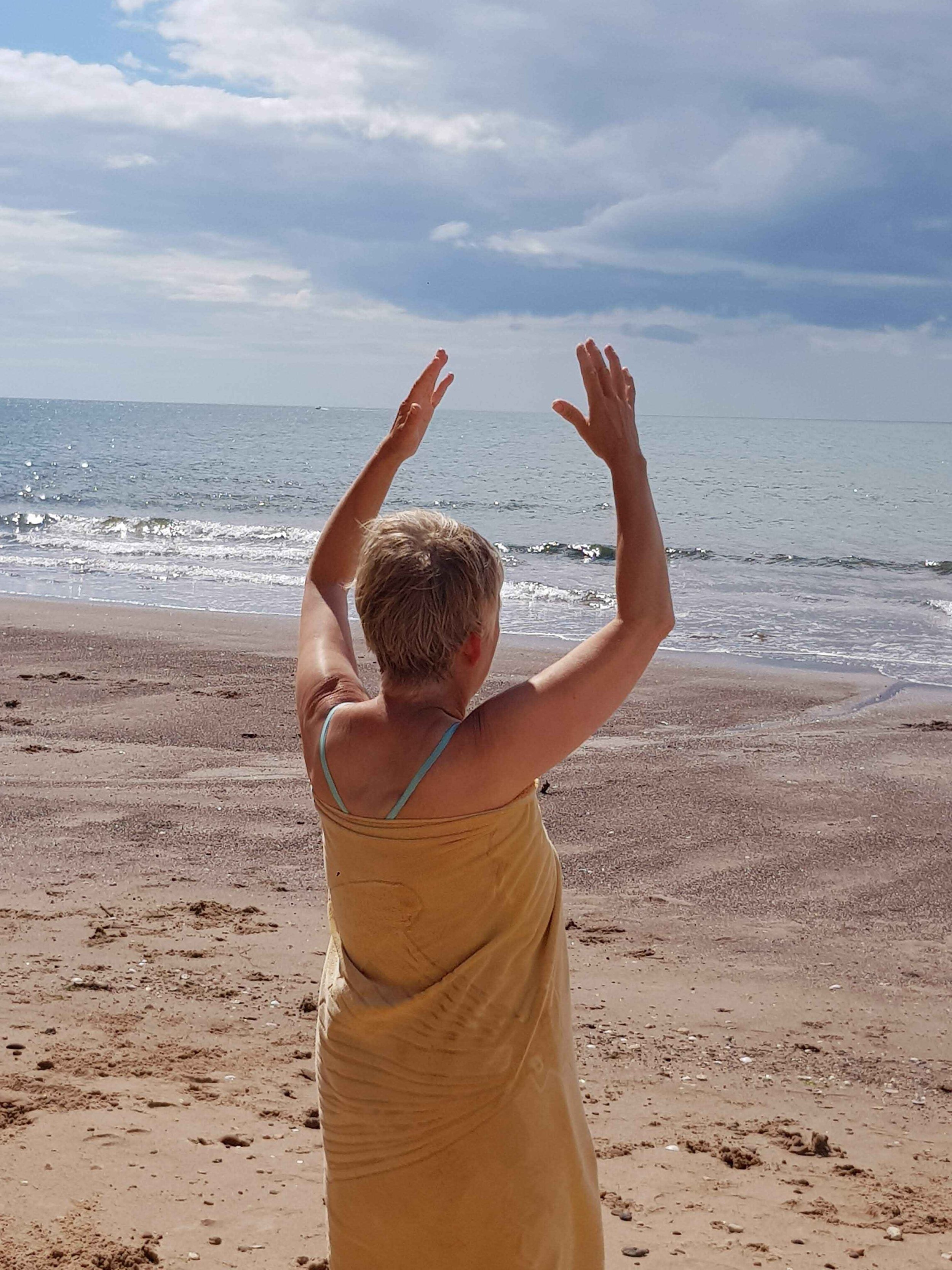 Wave Qigong on the beach